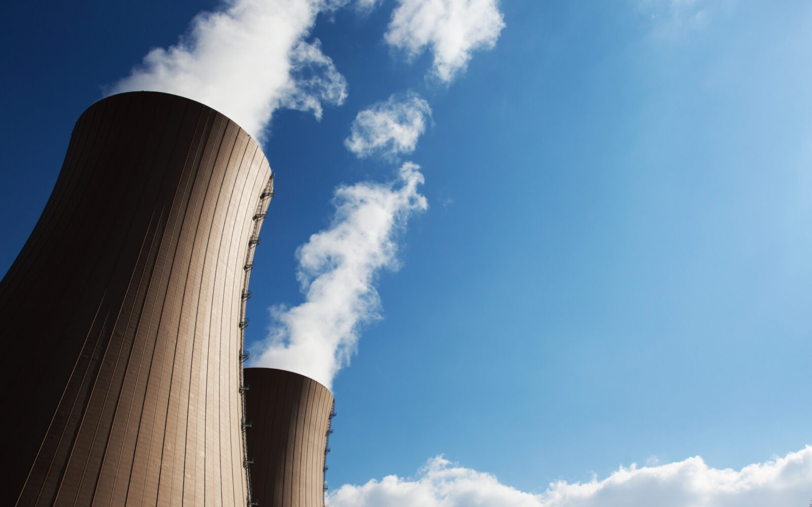 Cooling towers of nuclear power plant against the sky